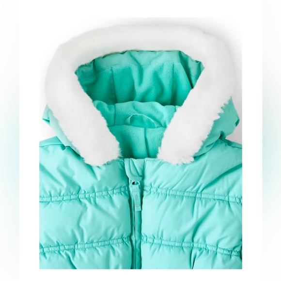 Gymboree Girls Bow Puffer Jacket - Polar Party - Mint Tint - Picture 8 of 9